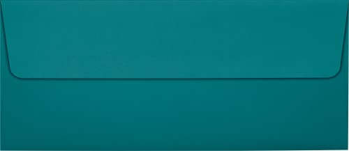 LUXPaper #10 Business Envelopes | Peel & Press | 4 1/8\" x 9 1/2\" | Teal | 80lb. Text | 50 Qty
