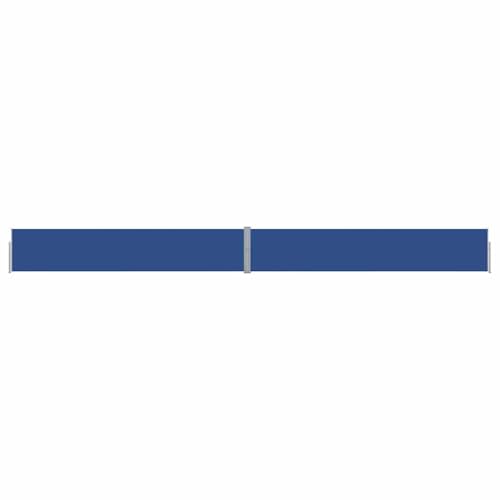 Store latéral extensible 140 x 1200 cm bleu grand brise-vue rétractable vent - 3