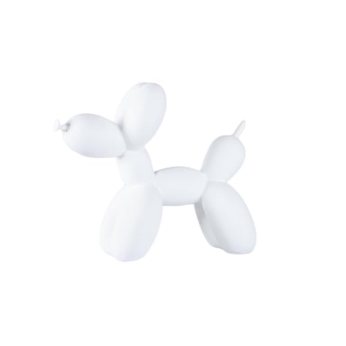 ESSECMBS Creative Balloon Dog Sculpture Modern Home Decoration Trendy Animal Art Collection Resin Figurine Bedroom Living Room (White, 21 * 9 * 18cm (L*W*H))