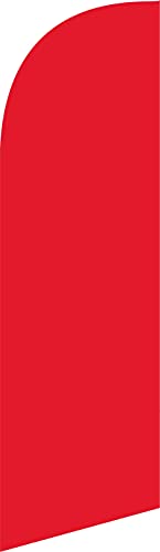 GLOBAL ADVERTISING SOLUTIONS Solid Colors 6ft Feather Flag Eye Catching Banner Sign for Business and Marketing Replacement Flag Only Without Pole Kit (Red)