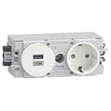 Original HAGER GS16009016 Steckdose 1-fach m.USB-Charger A+C15W GS16009016 4012740868358 Tehalit