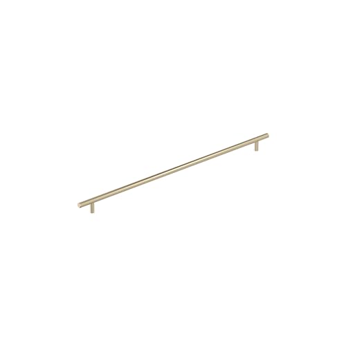 Image of Amerock 21-7 /16 inch Bar Pulls Golden Champagne Drawer Pull | 21-7 /16 inch (544mm) Center-to-Center Mounting Distance and 24-9 /16 inch Overall Length, Durable Carbon Steel Cabinet Hardware