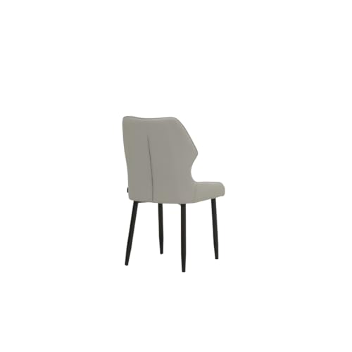 Image of Royaloak Lucca Italian Leatherette Marble Dining Chair | Cushioned Seat & Backrest with Lumbar Pillow Support | Dual Tone Leatherette Upholstery | Powder-Coated Metal Legs | Dining Chair
