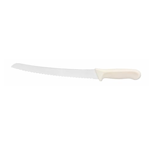 TrueCraftware- 9-1/2” Blade Bread Knife German Steel with White Polypropylene Handle- Razor Sharp Multipurpose Sharp Kitchen Knife for Homemade Bread Crusty Breads Cake Bagel Home Kitchen Restaurants