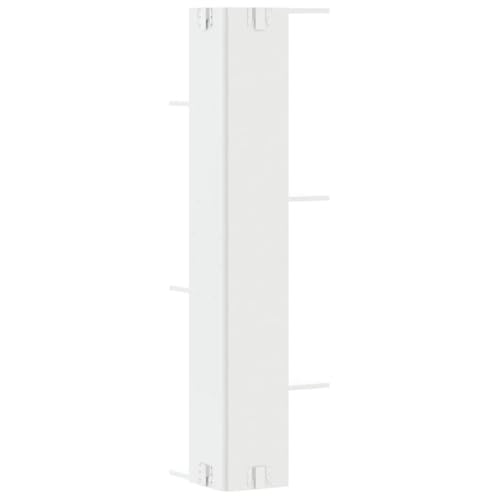 Estantería de esquina blanca de 36,5x36,5x140 cm en madera de ingeniería para pared 8