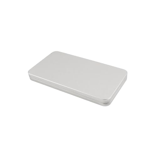 Image of 2Pcs Empty Metal Container with Lid,Portable 6.7x3.5x0.6inch / 17x9x1.5cm Metal Storage Box for Storing Jewelry, Crafts, Sewing Supplies and Other Small Items, Silver