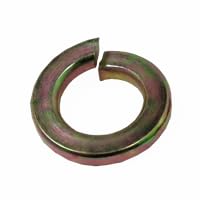 2" Regular Split Lock Washers, Alloy Thru-Hardened, Zinc-Yellow Finish, Pack of 10