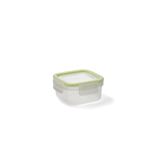 Quid Greenery Recipiente Cuadrado Hermético Plástic 10,8x10,8x5,6cm - 0,3l Pp – Polipropileno Apto Microondas Apto Congelador Transportable
