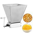 Malt Crusher, 2 Roller 4L Stainless Steel Grain Mill Heavy Duty Homebrew Grain Crusher Adjustable Barley Grinder Low Speed Drill Available Manual Malt Mill with Metal Base and Handle