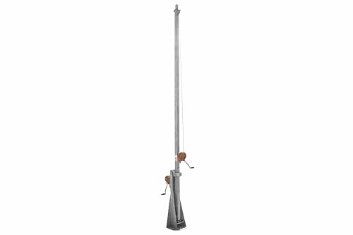 30 Foot Telescoping Light Mast - 17-30' Fold Over Light Tower - 360 degrees Rotating Boom - High Mast Light - Galvanized Finish