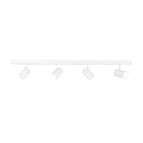 Image of Ledvion - LED Ceiling Spotlight, White 4-Light, Dimmable, 5W, 6500K, Rectangular, GU10 Fitting, IP20, Tiltable, Includes GU10 Lamp