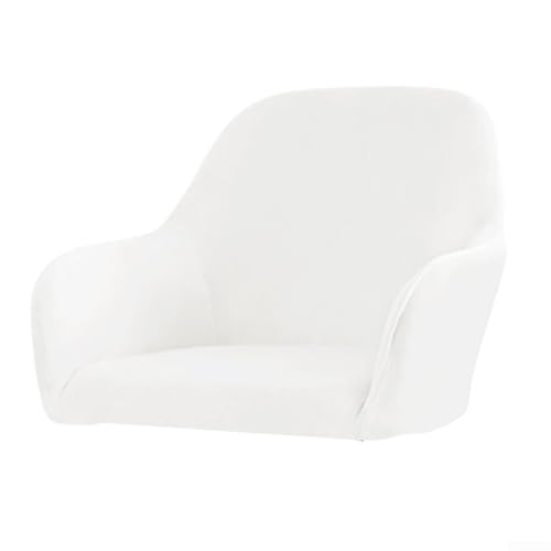 Protector de silla de felpa de alta calidad para uso doméstico, tela de terciopelo impermeable y lavable a máquina (blanco leche)