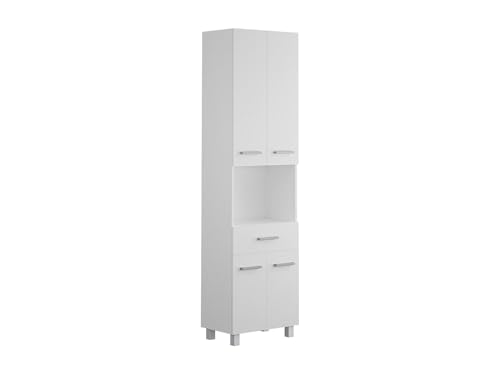 Vente-unique - Colonne de Salle de Bain sur Pied - 180 cm - Blanc - MINELA