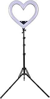 19" RGB Color Heart-Shaped Fill Light,with Bracket Mobile Phone Live Broadcast Bracket LED Color Beauty Light Photography Light Heart-Shaped Live Broadcast Bracket Fill Light