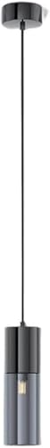 Lustre barre lumineuse moderne suspension plafond noire et chrome pour chambre Lolinéaire