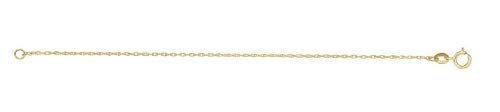 14K Yellow Gold Rope Chain Necklace 1.5 Mm Extender Safety Chain With Spring Ring Clasp (2.25) #TOP2