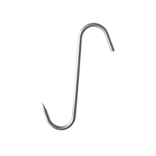 ENJY Hook 20pcs S Hooks, S-Shaped Meat Hook, Bacon Hams Meat Processing Butcher Hook Hanging Drying BBQ Grill Cooking Smoker Hook Tool (Color : Silver)