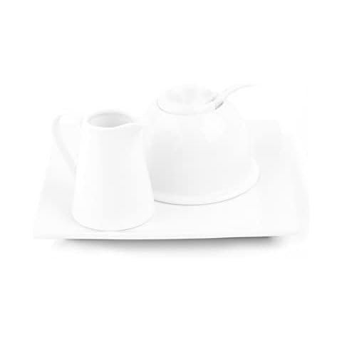 Holst Porzellan AT 020 FA1 Milch & Zucker Menage Set 3-tlg. quadr. 19 x 19 cm Cover