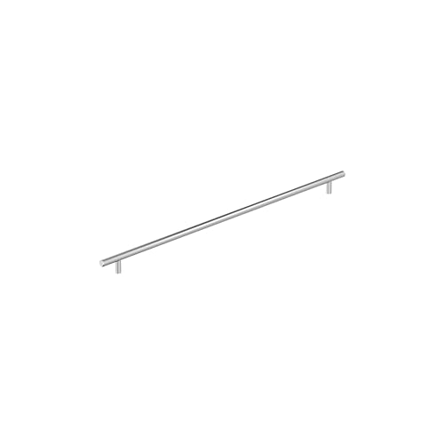 Image of Amerock 21-7 /16 inch Bar Pulls Polished Chrome Drawer Pull | 21-7 /16 inch (544mm) Center-to-Center Mounting Distance and 24-9 /16 inch Overall Length, Durable Carbon Steel Cabinet Hardware