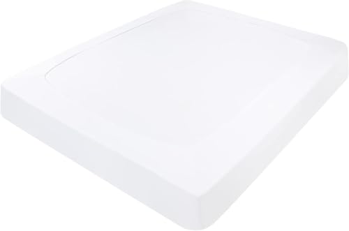 Funda de Somier 90x190 150x200 para Cama, Cubre Somier 135x190 180x200, Tejido Suave y Elástico, Fácil de Instalar(Blanco,120x200+38cm)