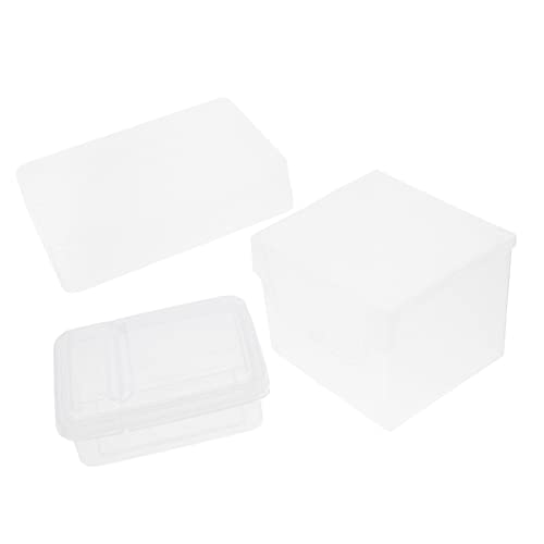 Operitacx 3pcs Trading Card Box Organizer Card Storage Box Lid for Game Cards and Study Cards