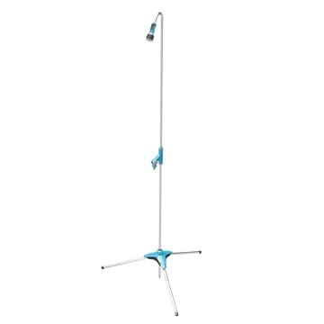 Cellfast Doccia da giardino ERGO, regolazione della forza del getto, alluminio leggero e resistente alla corrosione, facile da installare, sistema sicuro, con base, pressione massima 6 bar