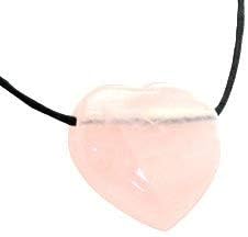 Miniatura 3 de Corazones de cuarzo rosa perforados laterales 1.181in Corazón de cristal único