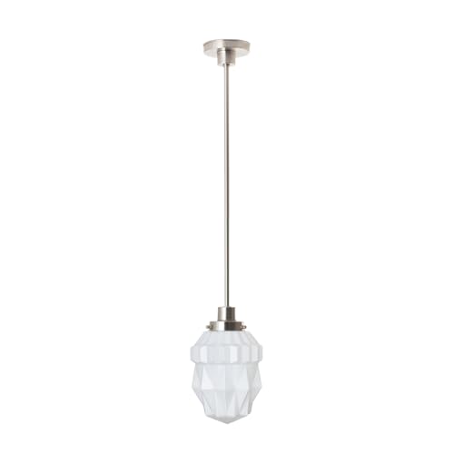 Lampe Suspendue Theatre 20's en nickel mat style Art Deco