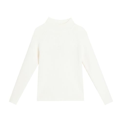 Girl's Mock Neck Sweaters Kids Long Sleeve Drop Shoulder Pullover Cable Knit Chunky Contrast Sweater Tops