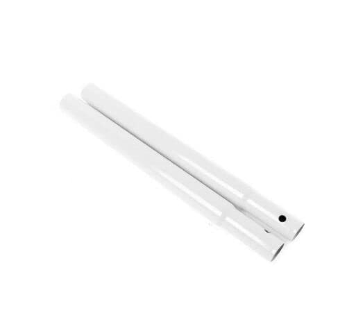 MSF Extension Poles, Black Steel, 32mm Diameter, 18 Inch x 24 Inch, White, Wall Mounted, Clothes Rail Accessory