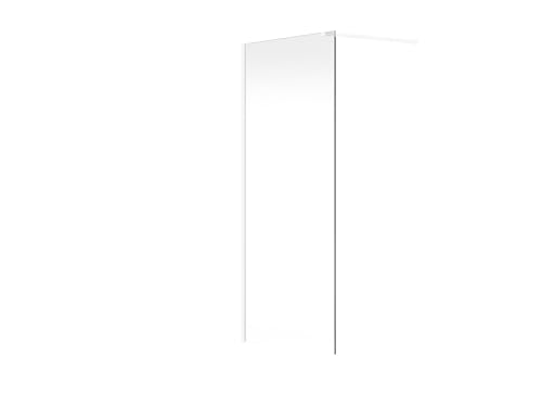 Vente-unique - Mampara de ducha Daren - L 140cm x A 0.6cm x H 200cm - cristal templado - blanco