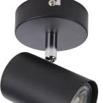 National Lighting Adjustable Single Spotlight - IP20 Rated Dimmable Ceiling Spot Lighting - Decorative LED Wall Lights - 7W 240V LED GU10 (Not Included) - Matt Black Finish