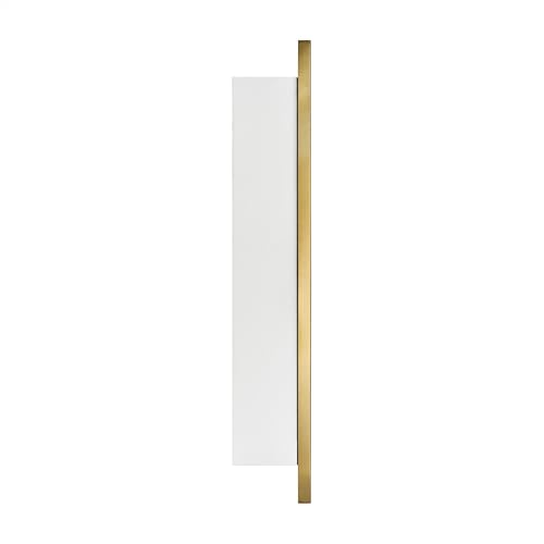 Image of TEHOME 17.5'' x 29'' Brushed Gold Recessed and Surface Mount Bathroom Medicine Cabinet with Mirror Brushed Gold Square Cornered Metal Framed Rounded Rectangle Medicine Cabinet Mirror