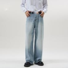 Men's Spring and Autumn Japanese Style Loose Straight-Leg Wide-Leg Casual Jeans4