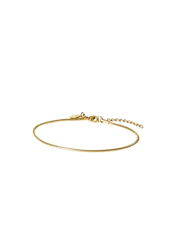 Purelei® Sleek Fußkettchen – wasserfest & verstellbar | Filigranes Schlangenketten-Anklet aus Edelstahl & 14K/18K Vergoldung | Minimalistischer Sommer-Look & zeitlose Eleganz (Gold)