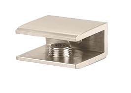 CRL Polished Nickel Finish Solid Brass Square Glass Shelf Clamp
