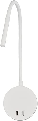 Lámpara de lectura de pared con cuello de cisne para evitar fatiga visual con USB