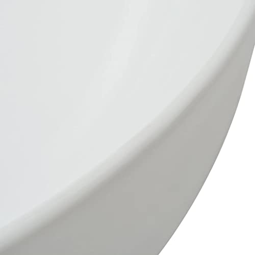 Lavabo redondo de cerámica blanca de alta gama Mangloder acabado esmaltado 4