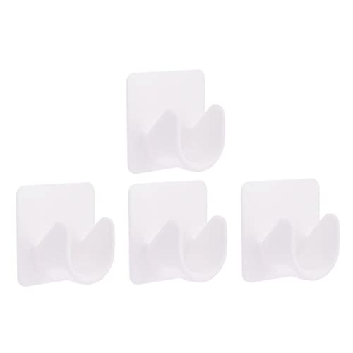 GREENADSCAPE 4pcs Adhesive Curtain Rod Brackets Wall Mount Support Hooks for Drapery Rods Modern Design for Easy Installation Bedroom Living Room Kitchen and Office