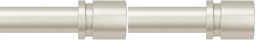 Image of Byondeth Curtain Rods for Windows 16 to 144 Inches Adjustable Length 1 Inch Diameter Window Curtain Rod with Aluminium End Cap, Brushed Nickel (Pack of 2)
