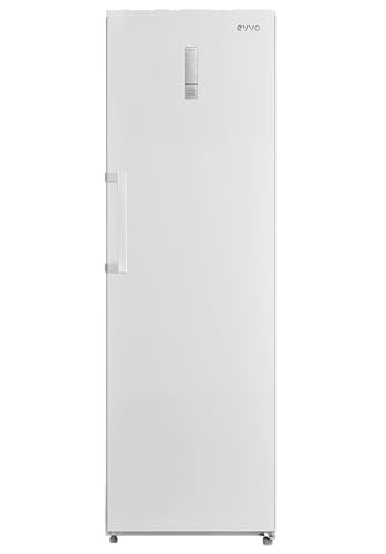 EVVO Congelador Vertical ICE 273   Arcón Congelador Convertible a Frigorífico, 185cm de Altura, Capacidad de 273 Litros, Alarma Puerta Abierta, Puerta Reversible, Display Frontal, Acabado Blanco