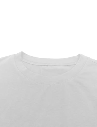 Men's Short Sleeve Round Neck T Shirts Boxy Raw Cut Tee Casual Basic Tops4