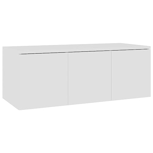 vidaXL Mobile Porta TV Buffet Madia unità Multimediale HiFi Mobiletto Basso Arredo Credenza Consolle Armadietto in Truciolato Bianco 80x34x30 cm