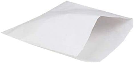 White Greaseproof Bags | 100 Pack | 5 1/2 X 1 1/8 X 7 1/2