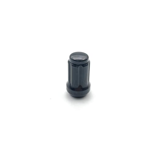 Image of 20PCS 1 /2-20 Black Spline Lug Nuts with 1 Key - 17mm Hex, 1.35 inch Tall, 0.8 inch Wide - Black Solid Lug Nuts Compatible with Wrangler, Liberty Aftermarket