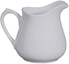 Image of 310 ml White Porcelain Tea Pot or Gravy Pot with 60 ml Creamer Set of 2, for Serving Tea, Milk (Mirakii 86)