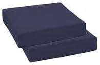 Cojín de asiento profundo para exteriores e interiores, color azul marino 24x24x4 (juego de 2)