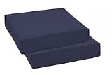 Outdoor/Indoor Deep Seat Dining Seat Cushion in Navy Blue 24X24X4 (Set of 2)