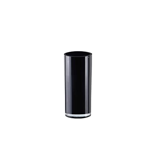 CYS Excel Black Glass Cylinder Vase (H:9" D:4") | Multiple Size Choices Glass Flower Vase Centerpieces | Wedding Table Arrangements