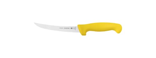 Tramontina Cuchillo en Acero Inoxidable para Deshuesar Curvo Professional NSF Color Amarillo 15,5 cm